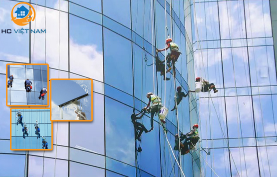 Dịch vụ vệ sinh kính tòa nhà - HC Việt Nam