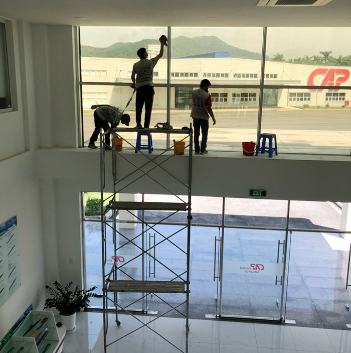 Công trình cung cấp dịch vụ vệ sinh cho công ty Cap Global tại Hòa Bình