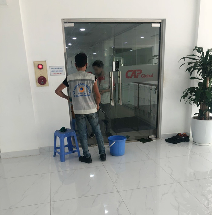 Công trình cung cấp dịch vụ vệ sinh cho công ty Cap Global tại Hòa Bình