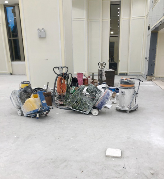 Công trình thi công đánh bóng sàn đá cho tòa chung cư tại Hà Nội.