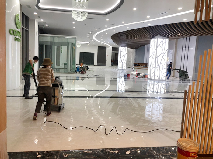 Thi công đánh bóng sàn đá tòa nhà văn phòng của công ty Compal tại Vĩnh Phúc