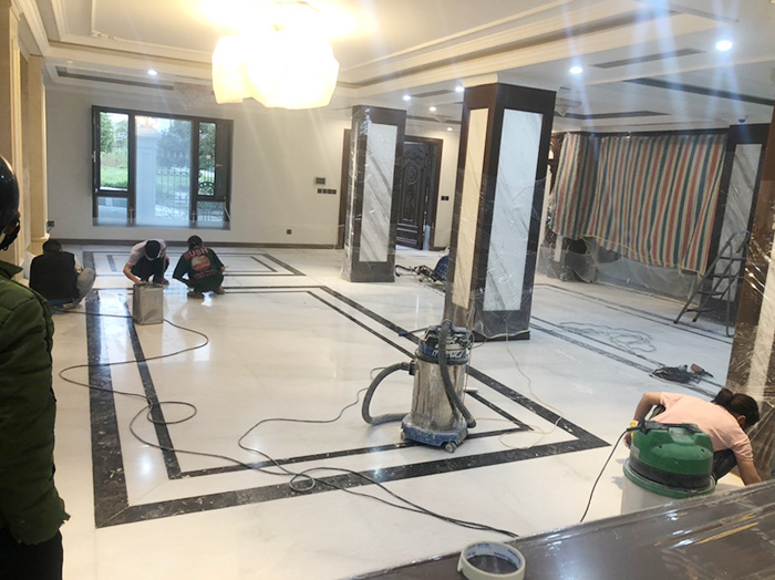 Thi công đánh bóng sàn đá tòa nhà văn phòng của công ty Compal tại Vĩnh Phúc