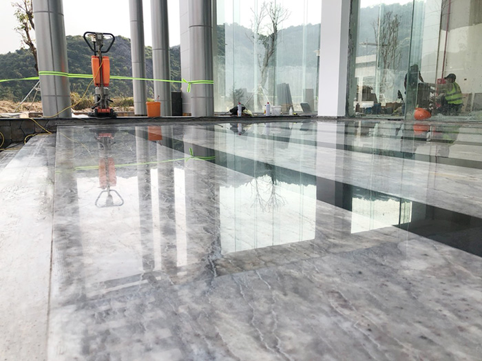 Thi công đánh bóng sàn đá tòa nhà văn phòng của công ty Compal tại Vĩnh Phúc