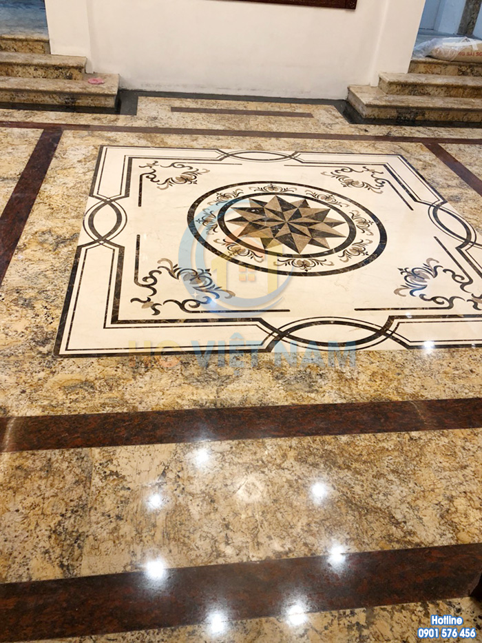Công trình đánh bóng sàn đá tự nhiên cho gia đình anh Khang tại Thái Bình