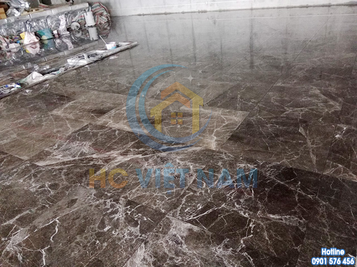 Công trình thi công đánh bóng sàn đá tự nhiên tại Sơn Tây, Hà Nội
