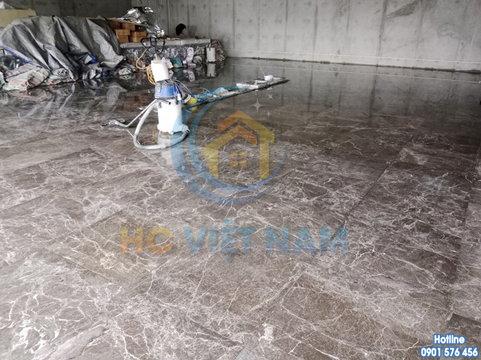 Công trình thi công đánh bóng sàn đá tự nhiên tại Sơn Tây, Hà Nội