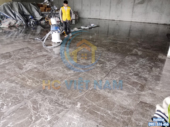 Công trình thi công đánh bóng sàn đá tự nhiên tại Sơn Tây, Hà Nội