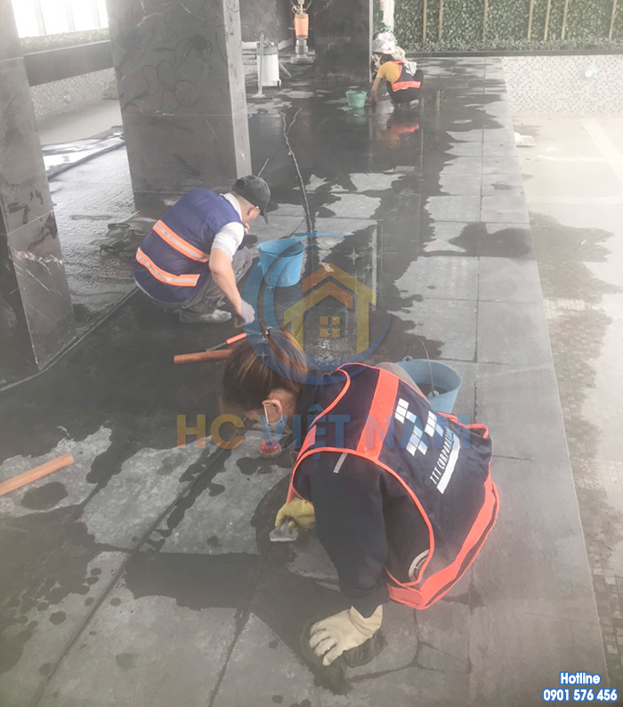 Công trình vệ sinh đá khò cho tòa chung cư tại Tây Mỗ, Hà Đông, Hà Nội