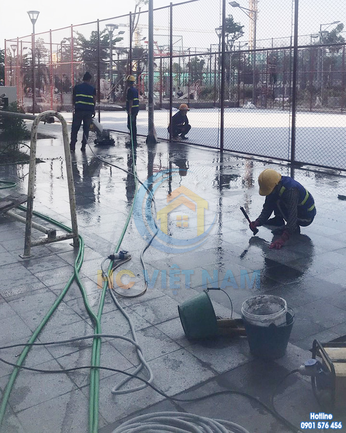 Công trình vệ sinh đá khò cho tòa chung cư tại Tây Mỗ, Hà Đông, Hà Nội