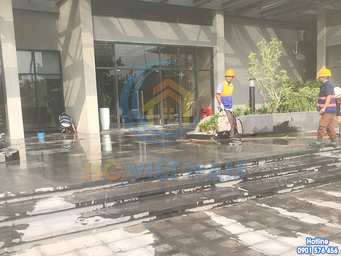 Công trình vệ sinh đá khò cho tòa chung cư tại Tây Mỗ, Hà Đông, Hà Nội