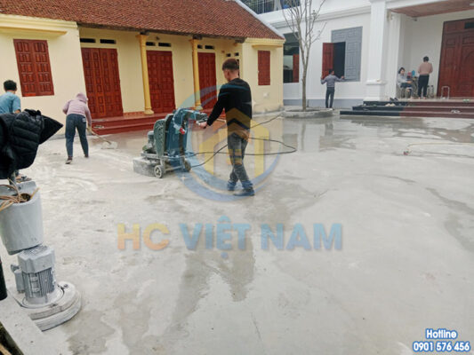 Đánh bóng sàn bê tông cho gia đình anh Minh tại Lương Sơn, Hòa Bình