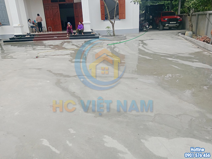 Đánh bóng sàn bê tông cho gia đình anh Minh tại Lương Sơn, Hòa Bình