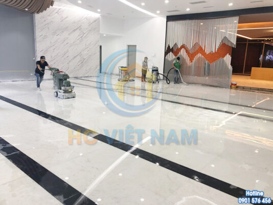 Quy trình đánh bóng sàn đá tự nhiên chuyên nghiệp của HC Việt Nam