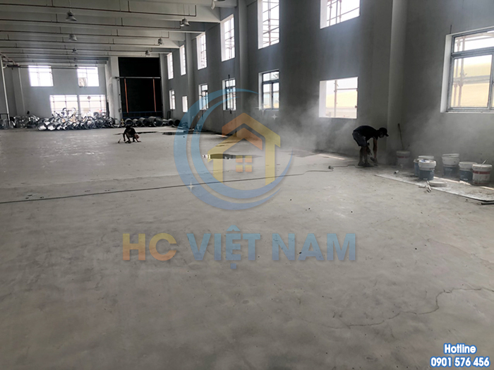 Công trình mài sàn bê tông cho nhà xưởng tại KCN phố Nối A tỉnh Hưng Yên