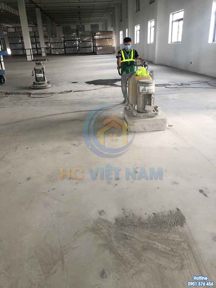Công trình mài sàn bê tông cho nhà xưởng tại KCN phố Nối A tỉnh Hưng Yên
