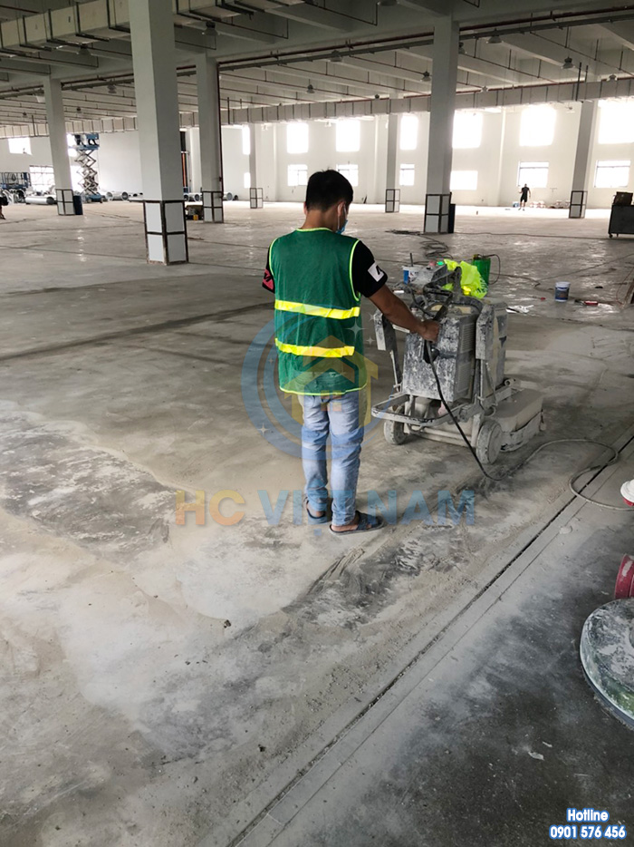 Công trình mài sàn bê tông cho nhà xưởng tại KCN phố Nối A tỉnh Hưng Yên