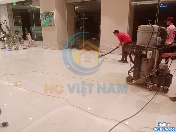 Công trình phục hồi sàn đá tự nhiên khách sạn 5 sao The Vista 146 Giảng Võ, Hà Nội