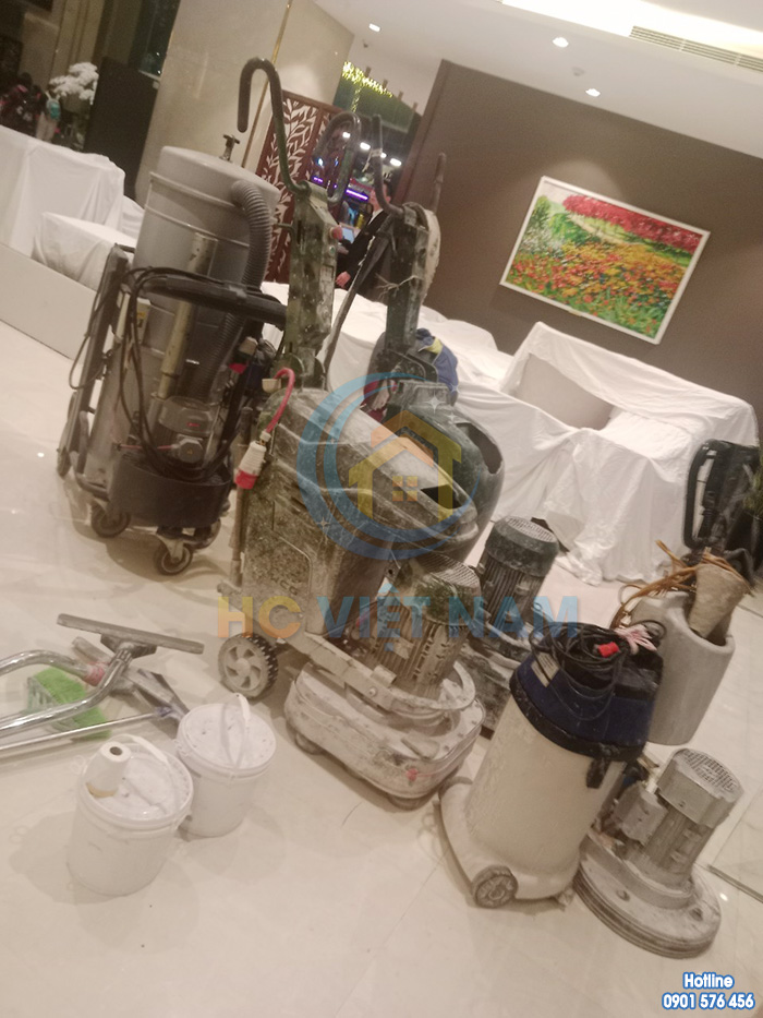 Công trình phục hồi sàn đá tự nhiên khách sạn 5 sao The Vista 146 Giảng Võ, Hà Nội