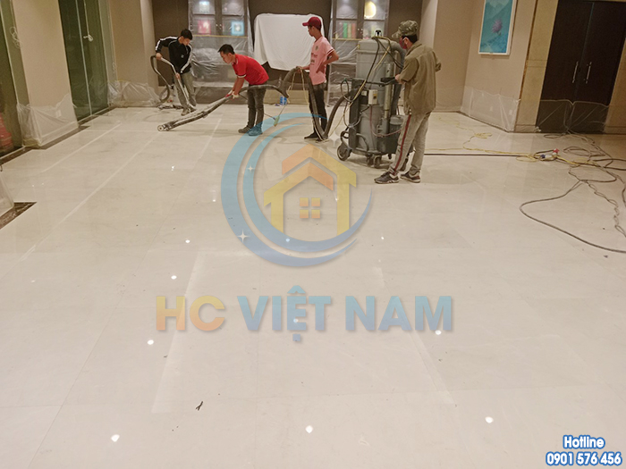 Công trình phục hồi sàn đá tự nhiên khách sạn 5 sao The Vista 146 Giảng Võ, Hà Nội