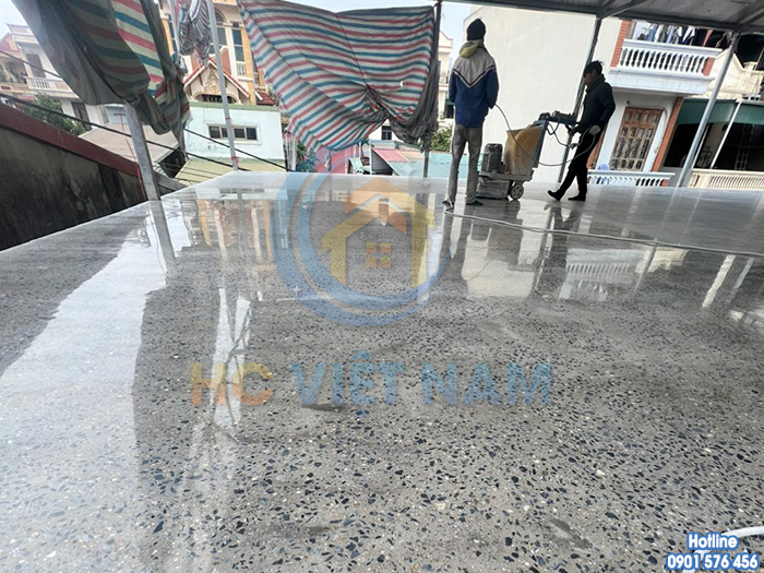 Công trình thi công mài đánh bóng sàn bê tông tại Thanh Trì, Hà Nội