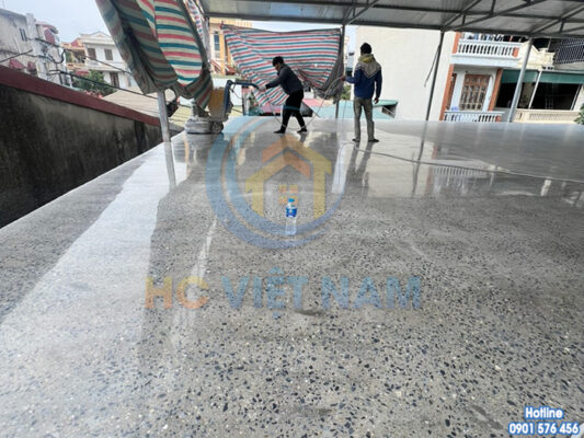 Công trình thi công mài đánh bóng sàn bê tông tại Thanh Trì, Hà Nội