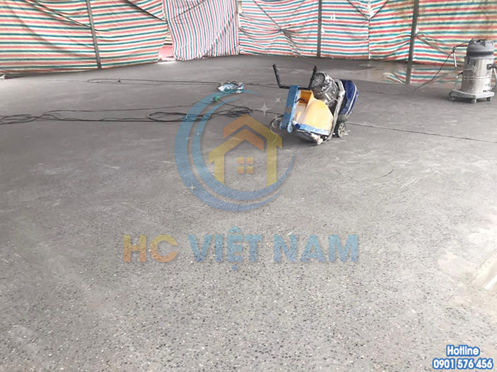 Công trình thi công mài đánh bóng sàn bê tông tại Thanh Trì, Hà Nội