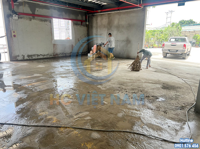Công trình mài đánh bóng sàn bê tông cho nhà xưởng tại thành phố Nam Định