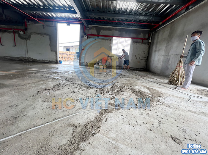 Công trình mài đánh bóng sàn bê tông cho nhà xưởng tại thành phố Nam Định