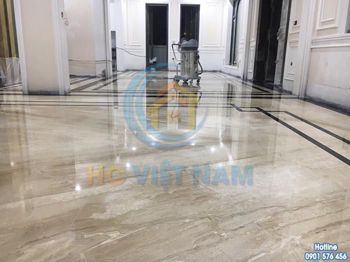 Công trình mài đánh bóng sàn đá tự nhiên cho khách hàng tại Bắc Ninh