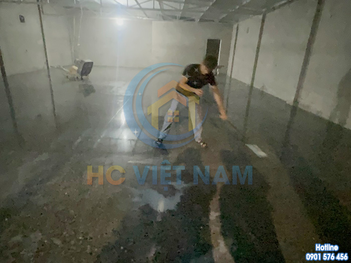 Công trình mài đánh bóng sàn bê tông cho nhà xưởng tại Hạ Long, Quảng Ninh