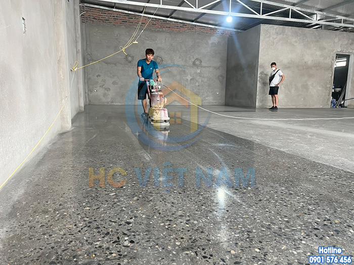 Công trình mài đánh bóng sàn bê tông cho nhà xưởng tại Hạ Long, Quảng Ninh
