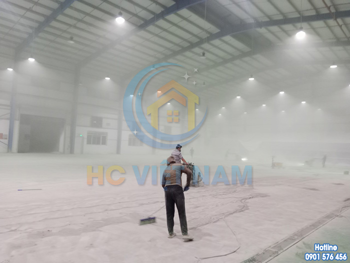 Công trình mài đánh bóng sàn bê tông cho nhà xưởng tại tỉnh Hưng Yên