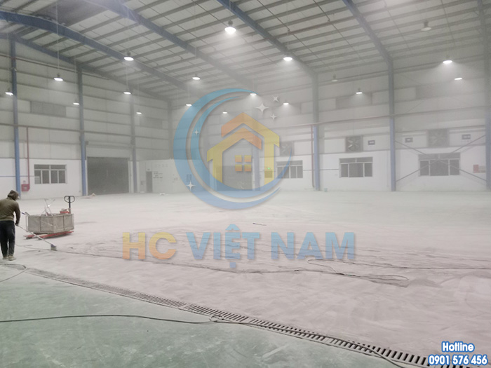 Công trình mài đánh bóng sàn bê tông cho nhà xưởng tại tỉnh Hưng Yên