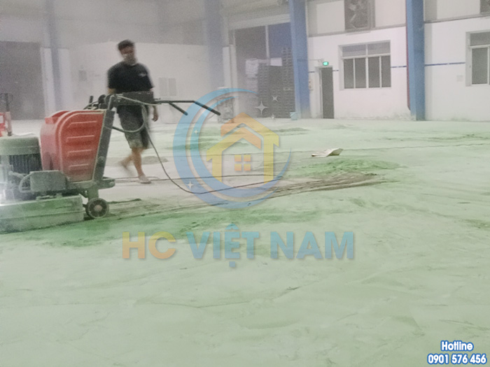 Công trình mài đánh bóng sàn bê tông cho nhà xưởng tại tỉnh Hưng Yên