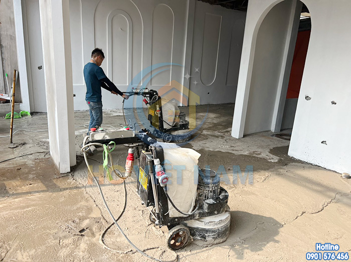 Công trình thi công mài đánh bóng sàn bê tông tại Cô Tô, Quảng Ninh