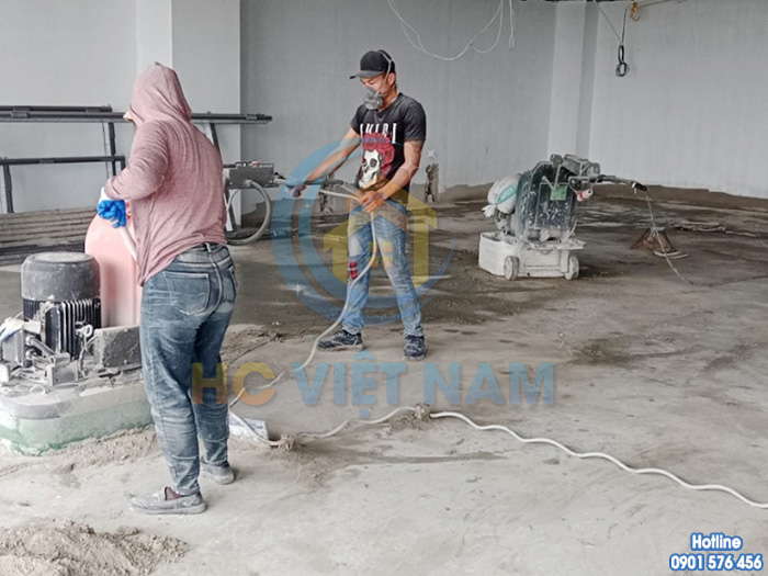 HC Việt Nam thi công đánh mài sàn bê tông cho tòa nhà tại tỉnh Thái Bình