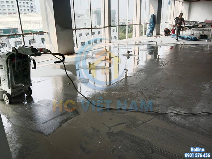 HC Việt Nam thi công đánh mài sàn bê tông cho tòa nhà tại tỉnh Thái Bình