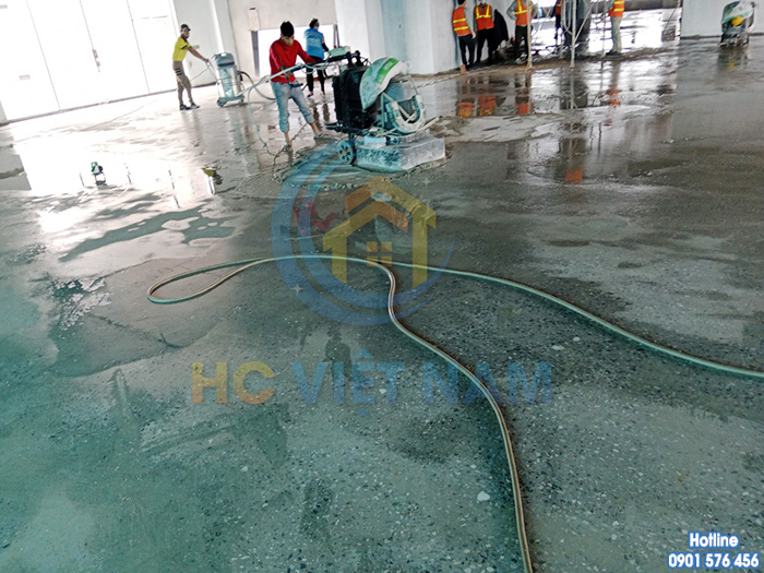 HC Việt Nam thi công đánh mài sàn bê tông cho tòa nhà tại tỉnh Thái Bình