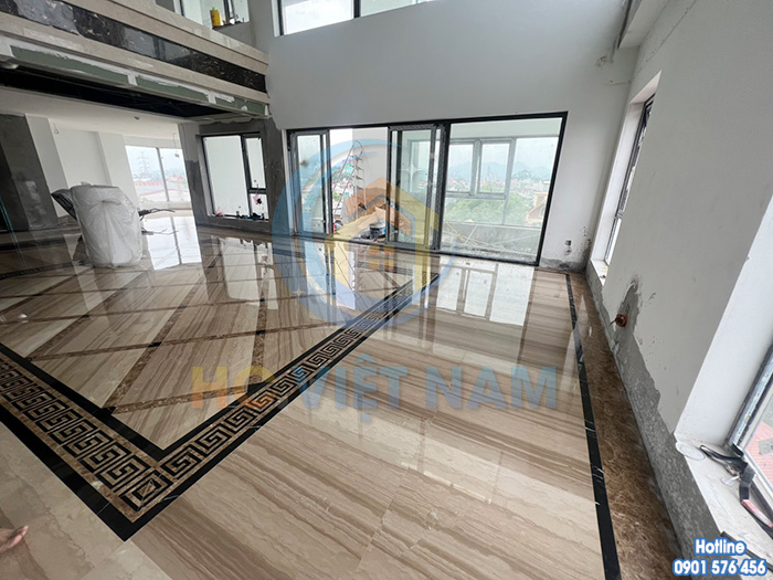 Công trình mài đánh bóng sàn đá tự nhiên tại thành phố Tuyên Quang