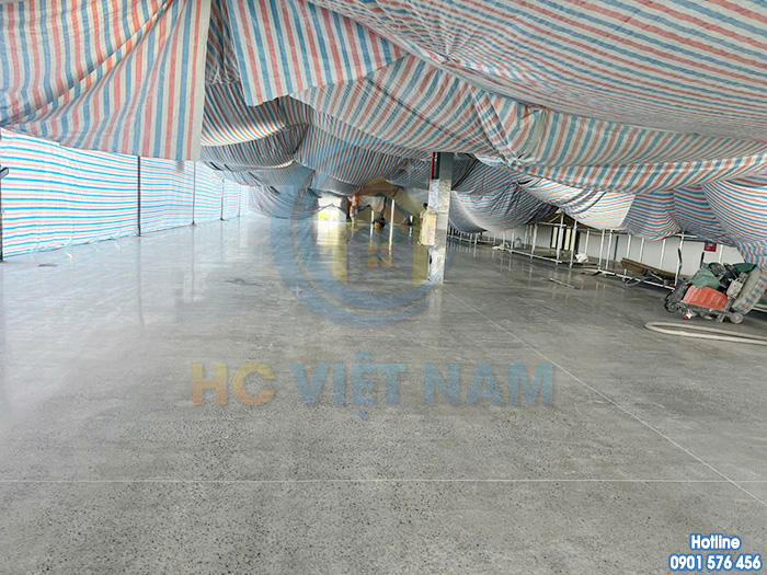 Thi công mài đánh bóng sàn bê tông cho công ty Landco tại Bắc Ninh