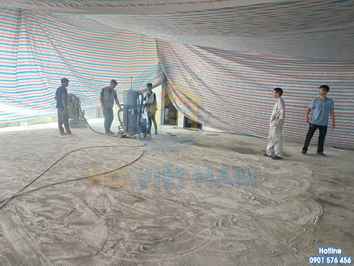 Thi công mài đánh bóng sàn bê tông cho công ty Landco tại Bắc Ninh